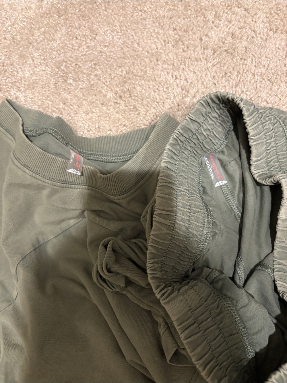 FP Movement by Free People Olive Green Sweatpants & Top Set - Picture 2 of 2